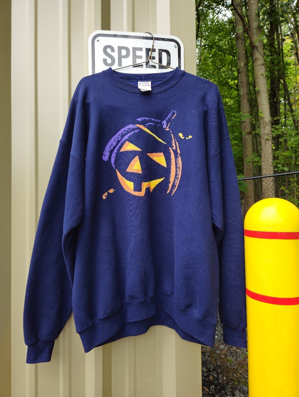 Santee Halloween Sweatshirt Spooky Pumpkin Trick Or Treat Size XXL Vtg Usa